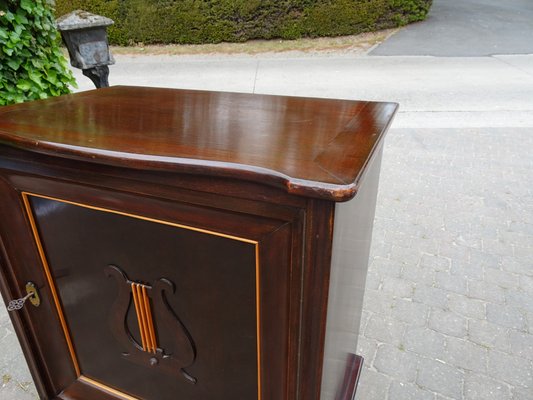 Italian Two-Tone Mahogany Lyre Cabinet in the Style of Borsani-AWL-1289969