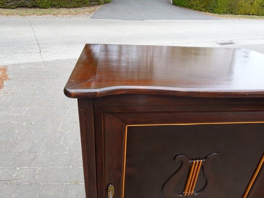 Italian Two-Tone Mahogany Lyre Cabinet in the Style of Borsani-AWL-1289969