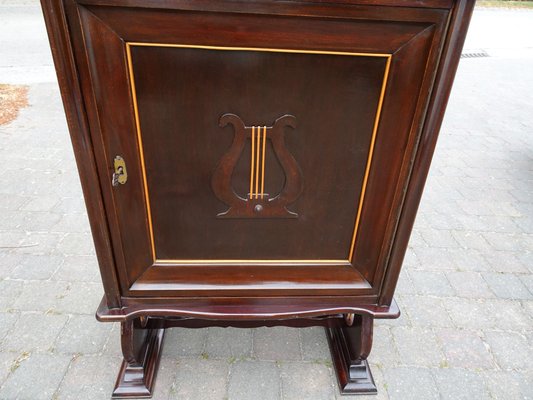 Italian Two-Tone Mahogany Lyre Cabinet in the Style of Borsani-AWL-1289969