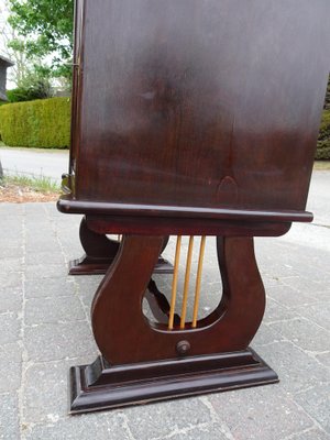 Italian Two-Tone Mahogany Lyre Cabinet in the Style of Borsani-AWL-1289969