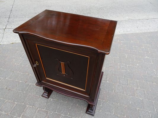 Italian Two-Tone Mahogany Lyre Cabinet in the Style of Borsani-AWL-1289969