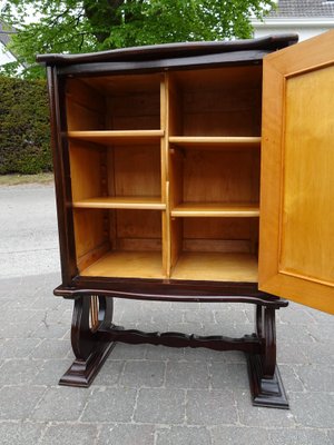 Italian Two-Tone Mahogany Lyre Cabinet in the Style of Borsani-AWL-1289969