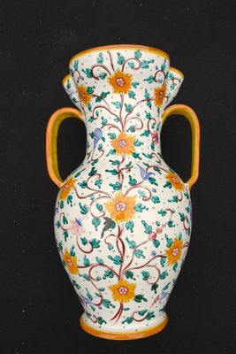 Italian Vase Majolica Ceramic from Proffessor Alfredo Santarelli, Perugia, Italy, 1950s-AWL-1702875