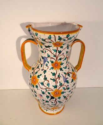 Italian Vase Majolica Ceramic from Proffessor Alfredo Santarelli, Perugia, Italy, 1950s-AWL-1702875