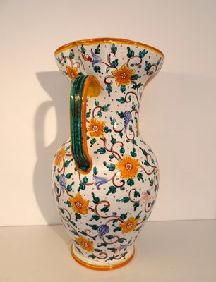 Italian Vase Majolica Ceramic from Proffessor Alfredo Santarelli, Perugia, Italy, 1950s-AWL-1702875