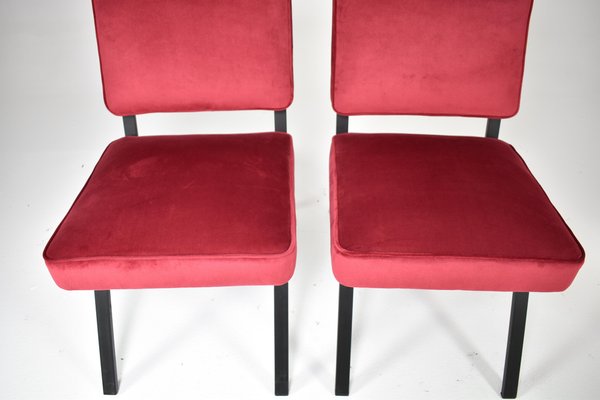 Italian Velvet Chairs, 1950s, Set of 2-GXL-1757295