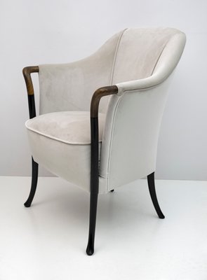 Italian Velvet Giorgetti Armchair, 1980s-FER-1346033