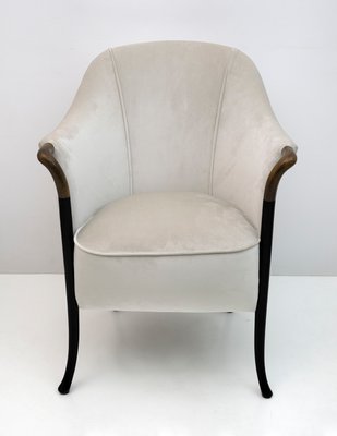 Italian Velvet Giorgetti Armchair, 1980s-FER-1346033