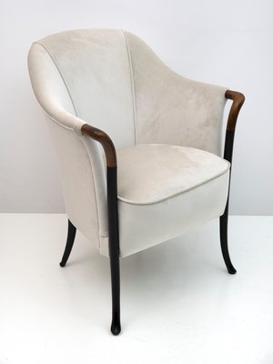 Italian Velvet Giorgetti Armchair, 1980s-FER-1346033