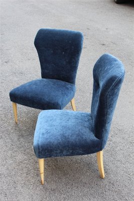 Italian Velvet Lounge Chairs, 1950s, Set of 2-EH-594873