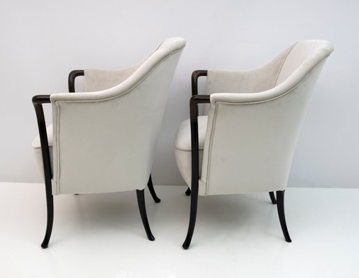 Italian Velvet Projects Armchairs from Giorgetti, 1980s, Set of 2-FER-1346027