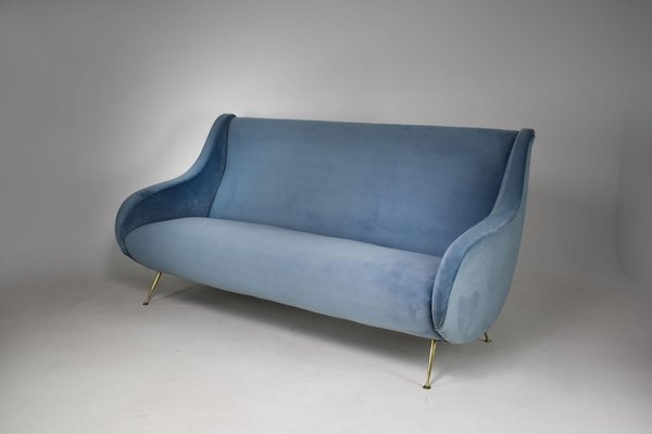 Italian Velvet Sofa, 1950s-GXL-1428241