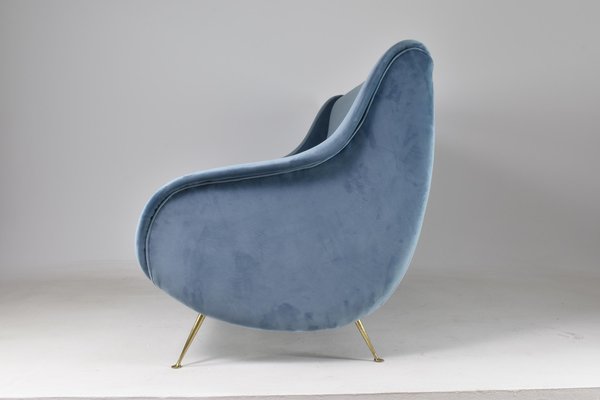 Italian Velvet Sofa, 1950s-GXL-1428241