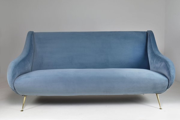 Italian Velvet Sofa, 1950s-GXL-1428241