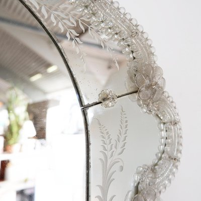 Italian Venetian Murano Floral Wall Mirror-NYF-2019121