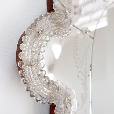 Italian Venetian Murano Floral Wall Mirror-NYF-2019121