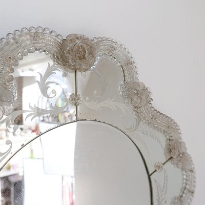 Italian Venetian Murano Floral Wall Mirror-NYF-2019121