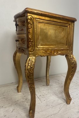 Italian Venetian Style Gold Painted Chest with Drawers and Floral Motifs, 1950s-WZZ-1152629