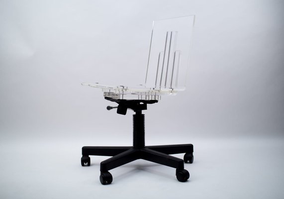 Italian Very Acrylic Glass Desk Chair, 1990s-KQB-1088722