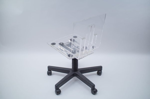 Italian Very Acrylic Glass Desk Chair, 1990s-KQB-1088722