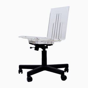 Italian Very Acrylic Glass Desk Chair, 1990s-KQB-1088722