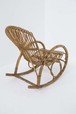 Italian Vintage Bamboo Rocking Chair 1950s-RCE-1099581