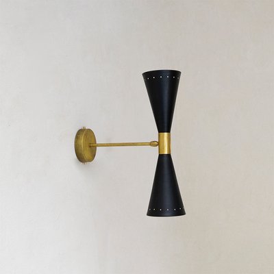 Italian Wall Light in Brass, 1950s-WLO-1765090