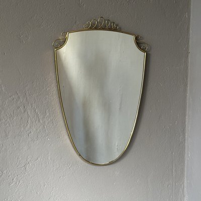 Italian Wall Mirror in Brass the style of Giò Ponti-YMJ-2021129