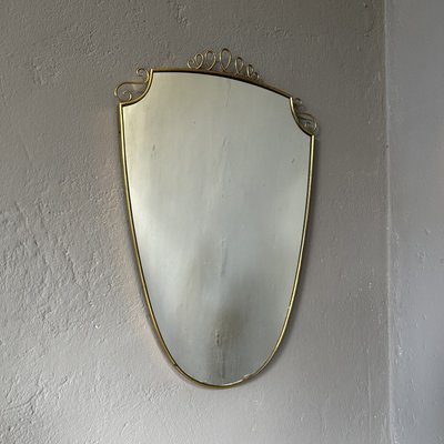 Italian Wall Mirror in Brass the style of Giò Ponti-YMJ-2021129