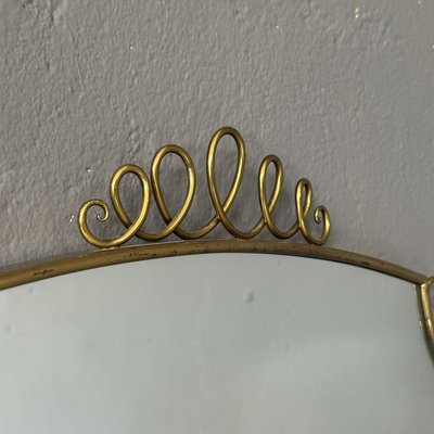 Italian Wall Mirror in Brass the style of Giò Ponti-YMJ-2021129