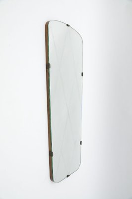 Italian Wall Mirror with Brass Elements, 1950s-KQB-1282839