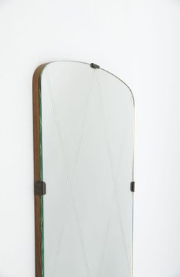 Italian Wall Mirror with Brass Elements, 1950s-KQB-1282839