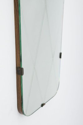 Italian Wall Mirror with Brass Elements, 1950s-KQB-1282839