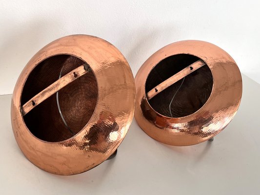 Italian Wall Sconces in Copper and Black Perforated Metal, 1970s, Set of 2-VNE-1798774