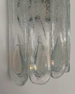 Italian Wall Sconces in Iridescent White Murano Glass from Mazzega, 1970s, Set of 4-TPE-1721128