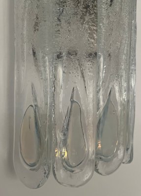 Italian Wall Sconces in Iridescent White Murano Glass from Mazzega, 1970s, Set of 4-TPE-1721128