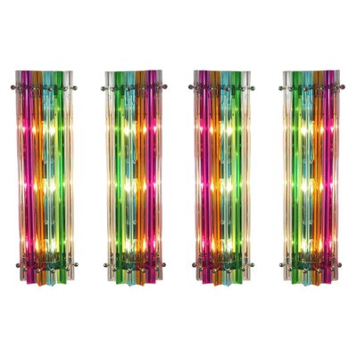 Italian Wall Sconces in Multi-Color Triedri, 1990s, Set of 4-OVO-1235311