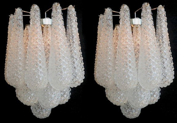 Italian Wall Sconces in Murano Glass, 1970s, Set of 4-OVO-1235306