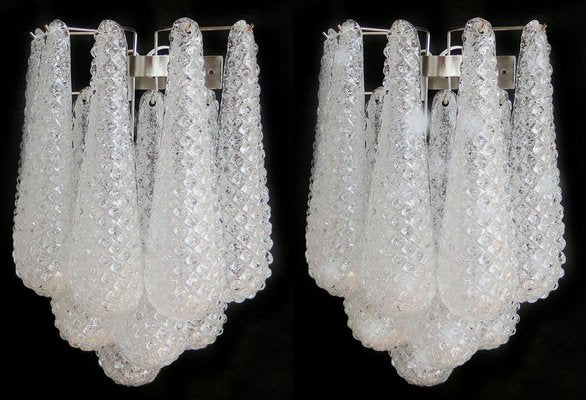 Italian Wall Sconces in Murano Glass, 1970s, Set of 4-OVO-1235306