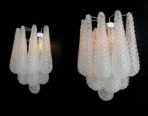 Italian Wall Sconces in Murano Glass, 1970s, Set of 4-OVO-1235306