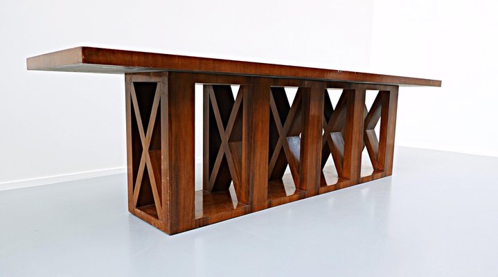 Italian Walnut Console Table, 1940s-FGA-923781