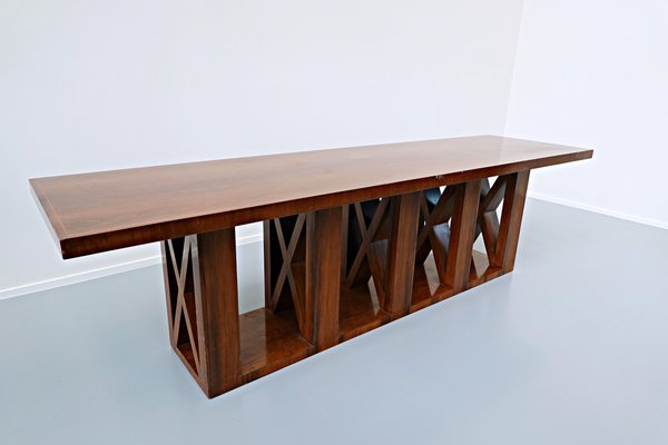 Italian Walnut Console Table, 1940s-FGA-923781