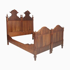 Italian Walnut Double Bed, Set of 2-NJV-585385