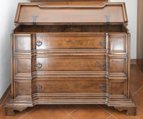 Italian Walnut Dresser with Drawer, 1980s-RAQ-897144