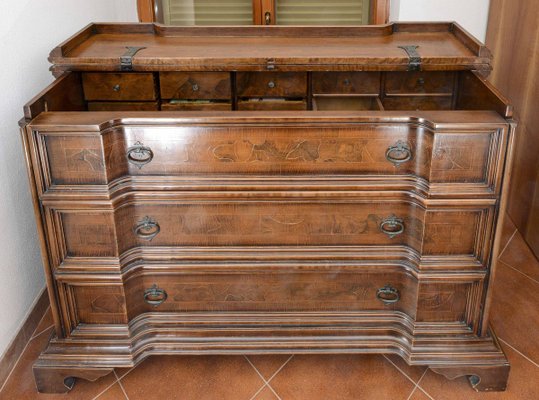 Italian Walnut Dresser with Drawer, 1980s-RAQ-897144