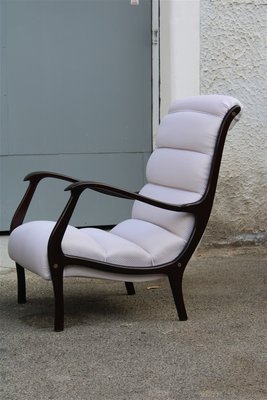 Italian Walnut Lounge Chairs from Arredamenti Corallo, 1950s, Set of 2-EH-727322