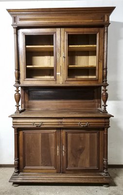 Italian Walnut Solid Two-Body Cupboard, 1800s-RAQ-1231492