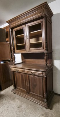 Italian Walnut Solid Two-Body Cupboard, 1800s-RAQ-1231492