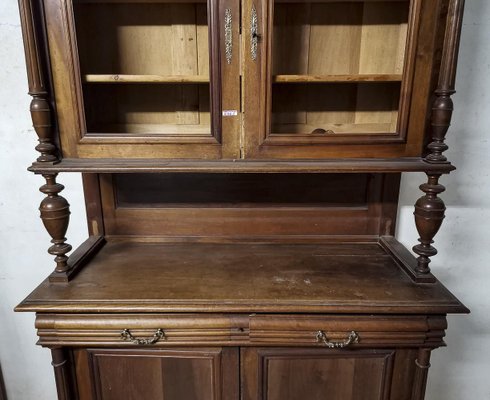 Italian Walnut Solid Two-Body Cupboard, 1800s-RAQ-1231492