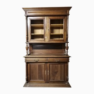 Italian Walnut Solid Two-Body Cupboard, 1800s-RAQ-1231492